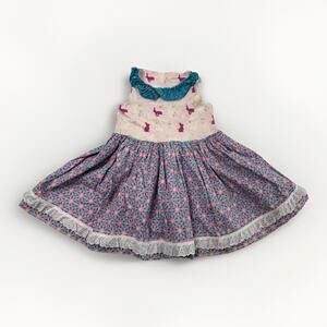 Matilda Jane Platinum Sara Top Bunnies Pink Floral Size 6